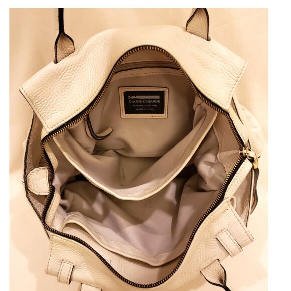 Gianni Chiarini Italy Handbag/Shoulder Bag White Pebbled Leather - Picture 7 of 9